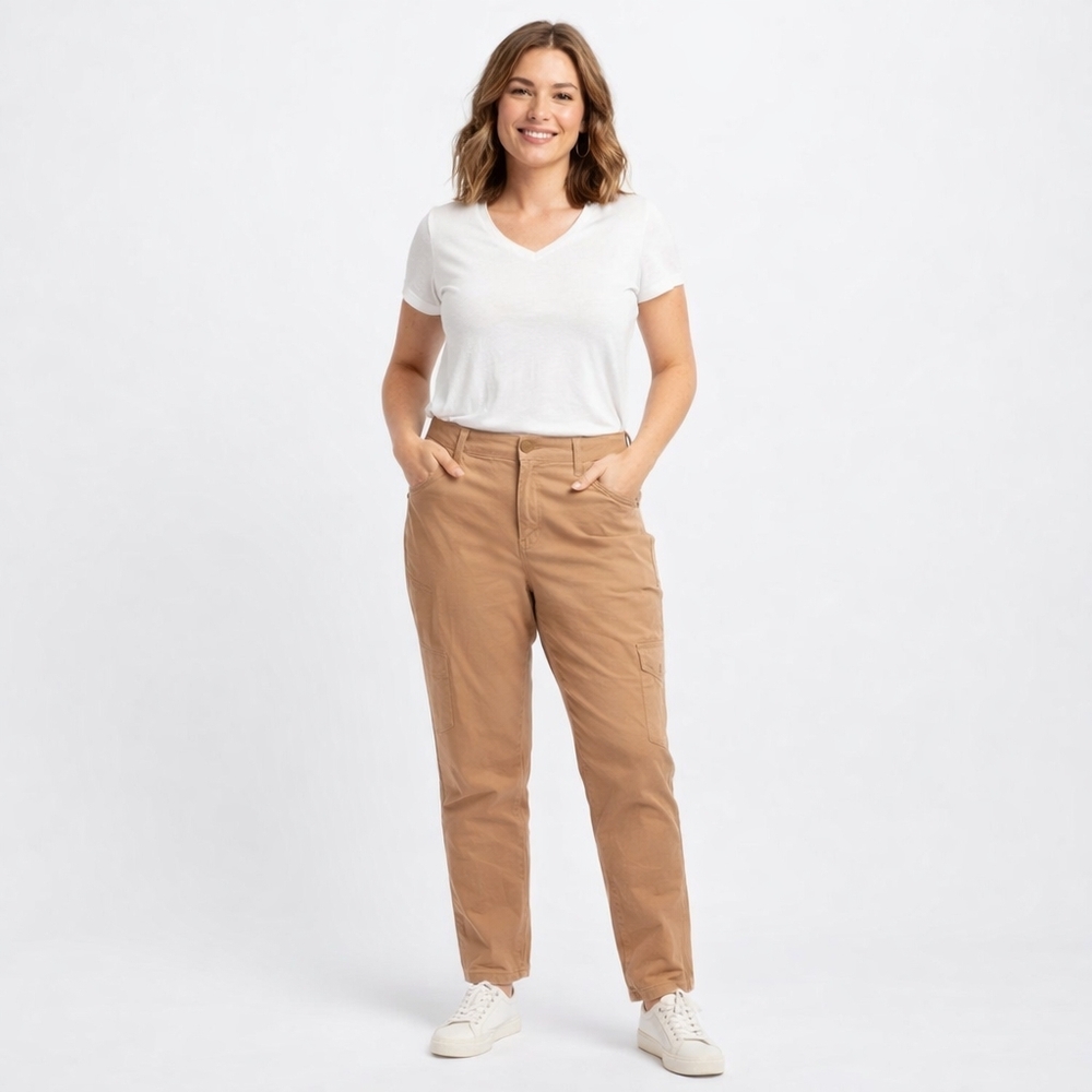 Gloria Vanderbilt Khaki Unltd Anita Straight Stretch Pant Perfect Khaki New